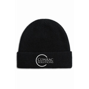 Original Favorites Black Cashmere Wool Beanie with “Conrac Solutions” Logo Embroidered