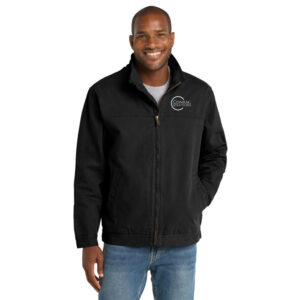 CornerStone® Washed Duck Cloth Flannel-Lined Work Jacket (Black) with “Conrac Solutions” Logo Embroidered