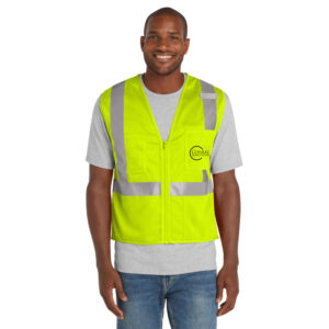 CornerStone ® ANSI 107 Class 2 Mesh Zippered Vest (Safety Yellow) with “Conrac Solutions” Logo Imprint