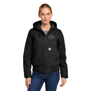 Carhartt® Women's Washed Duck Active Jac (Black) with “Conrac Solutions” Logo Embroidered